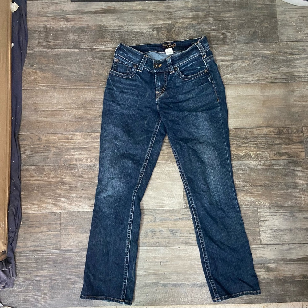 Silver Jeans Suki Capri Dark Blue Women's Jeans Size 27